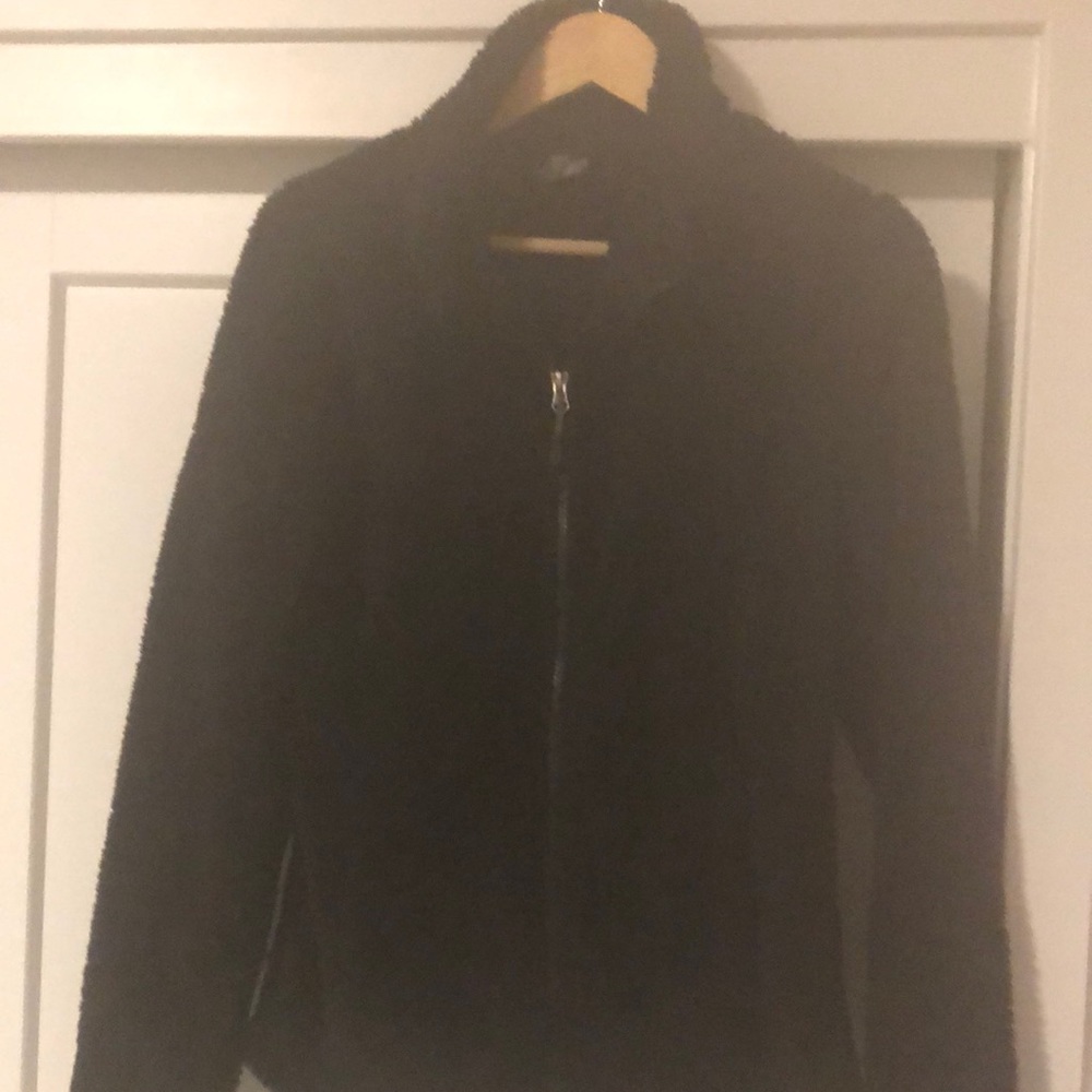 Black faux fur jacket